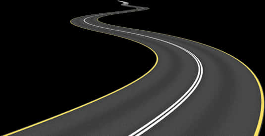 Winding Roadat Night PNG with transparent background