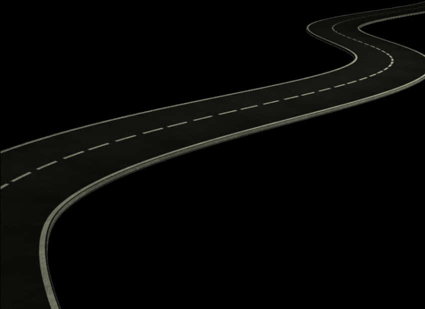 Winding Roadin Darkness PNG with transparent background