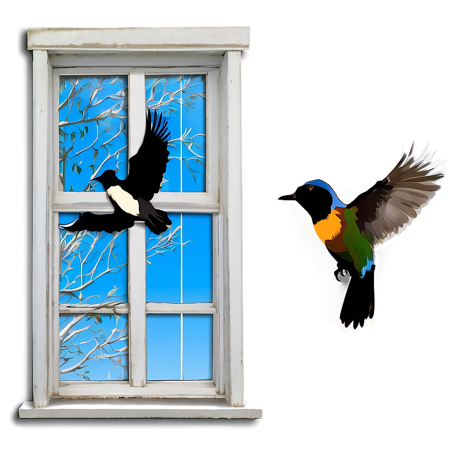 Window With Birds Flying Png Syd49