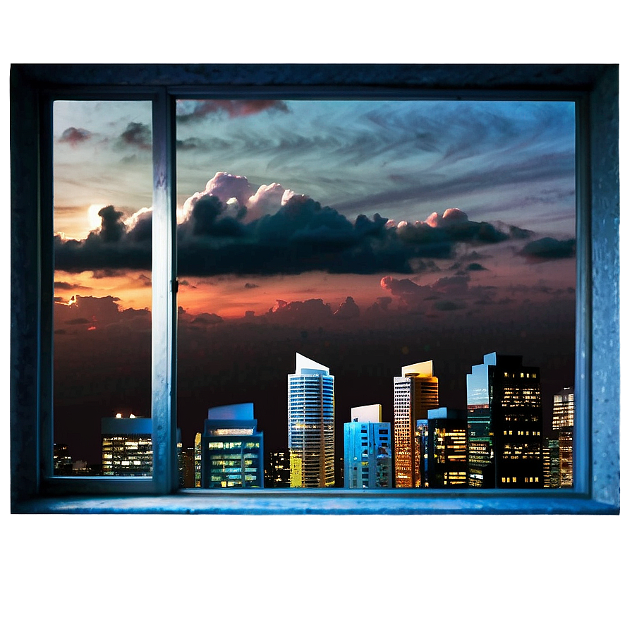 Window With Cityscape Png 05042024