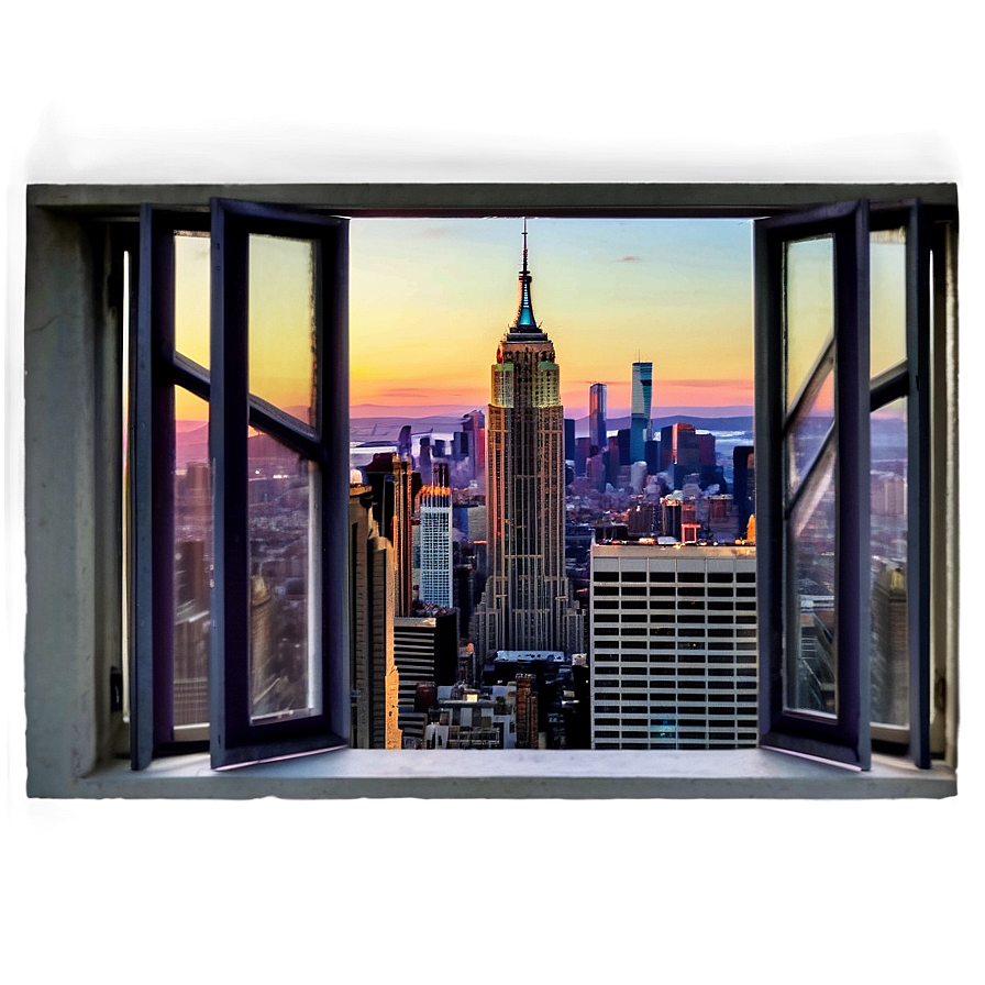 Window With Cityscape Png 88