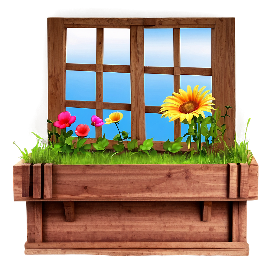 Window With Flower Box Png 05042024