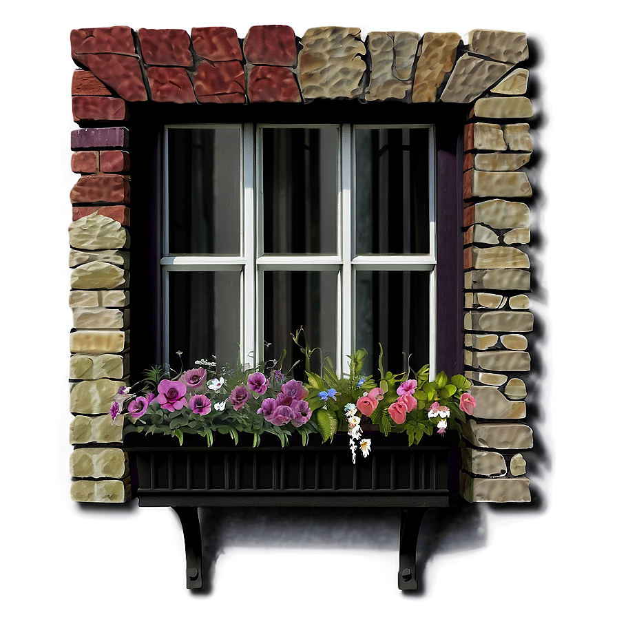 Window With Flower Box Png Hlr