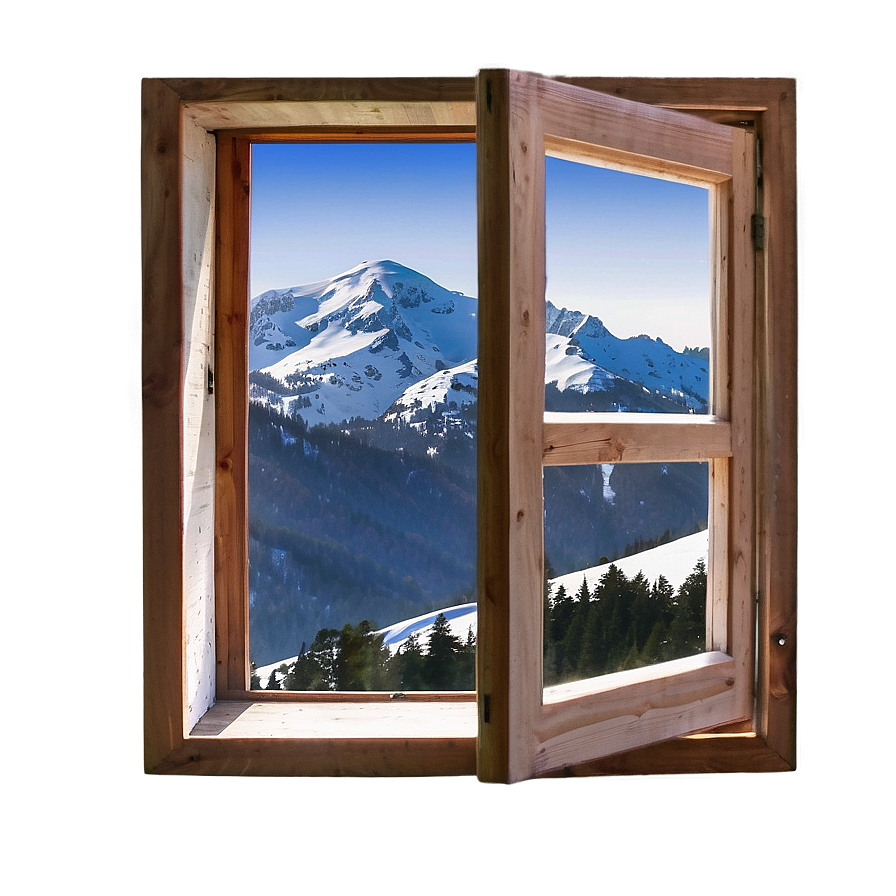 Window With Mountain View Png 3