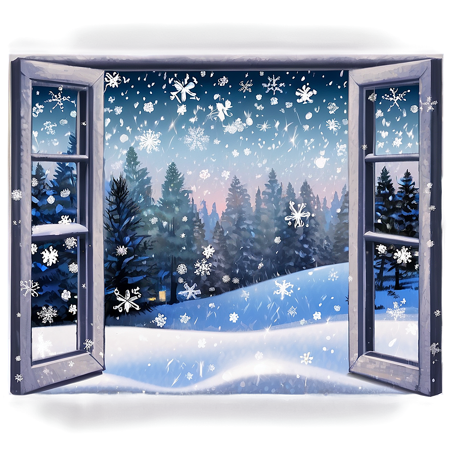 Window With Snowflakes Png 05042024