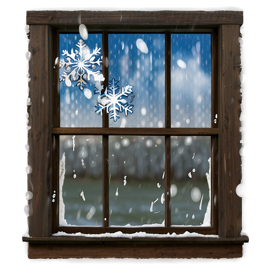 Window With Snowflakes Png Tsc98