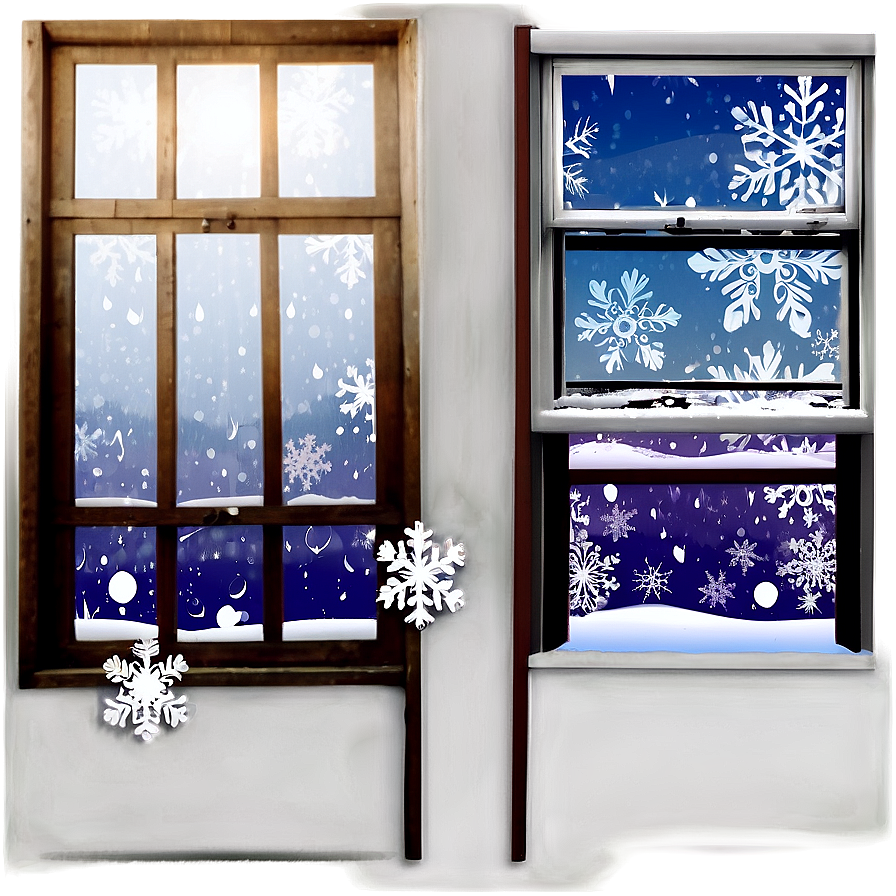 Window With Snowflakes Png Txc