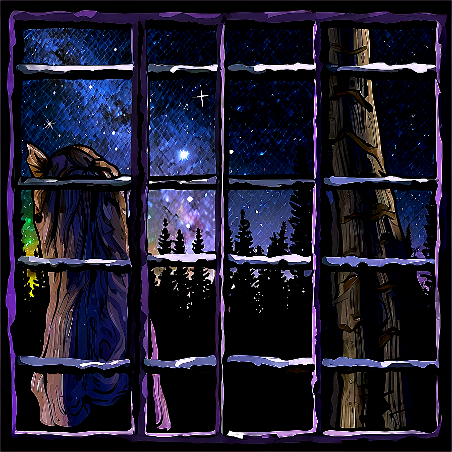 Window With Stary Night Png Vwk19