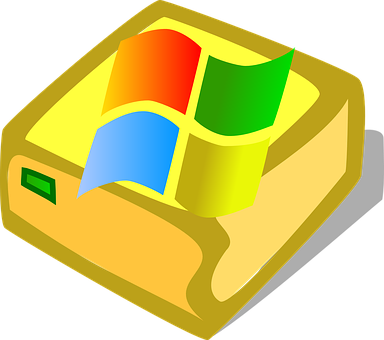 Windows Logoon Gold Floppy Disk PNG with transparent background