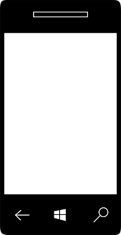 Windows Phone Interface Black Screen PNG with transparent background