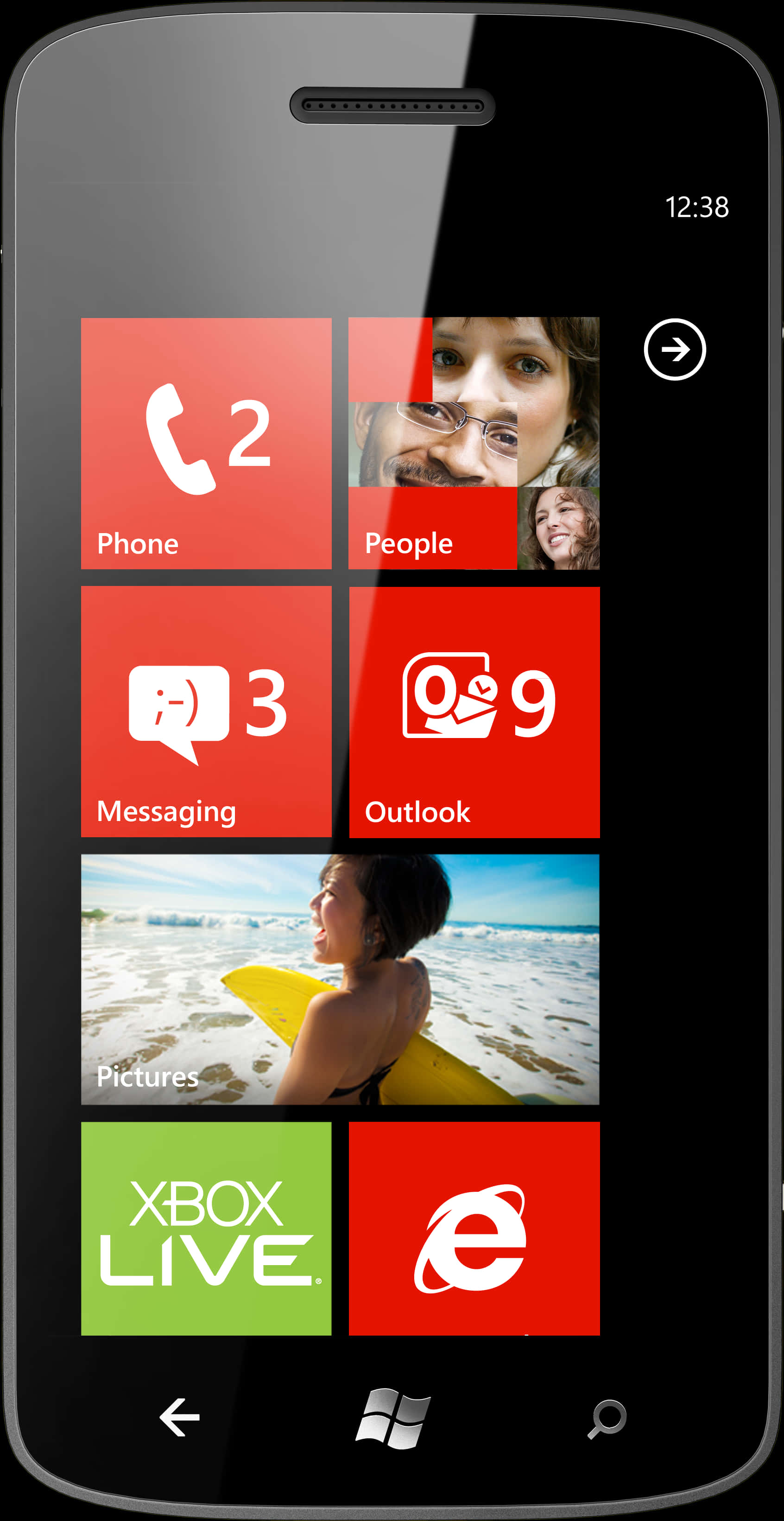 Windows Phone Interface Display