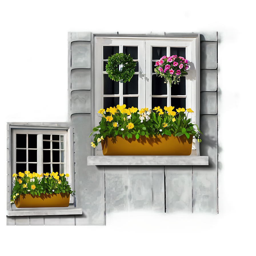 Windows With Flower Box Png 27