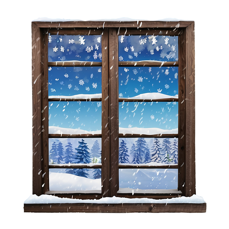 Windows With Snow Scene Png Ajf65