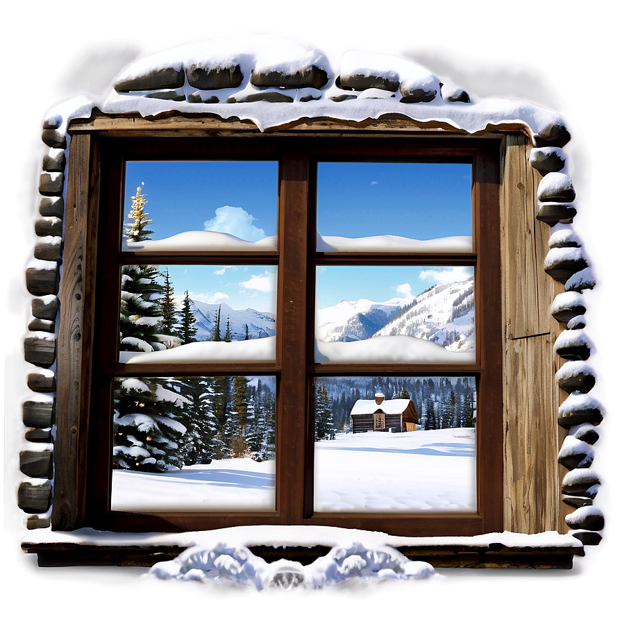 Windows With Snow Scene Png Qyp