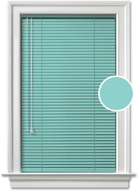 Windowwith Teal Blinds