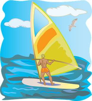 Windsurfing_ Adventure PNG with transparent background