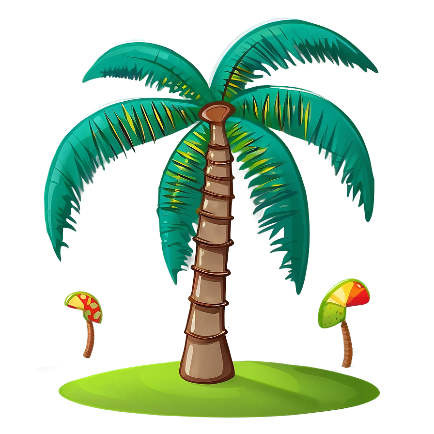 Windy Cartoon Palm Tree Png Dte29