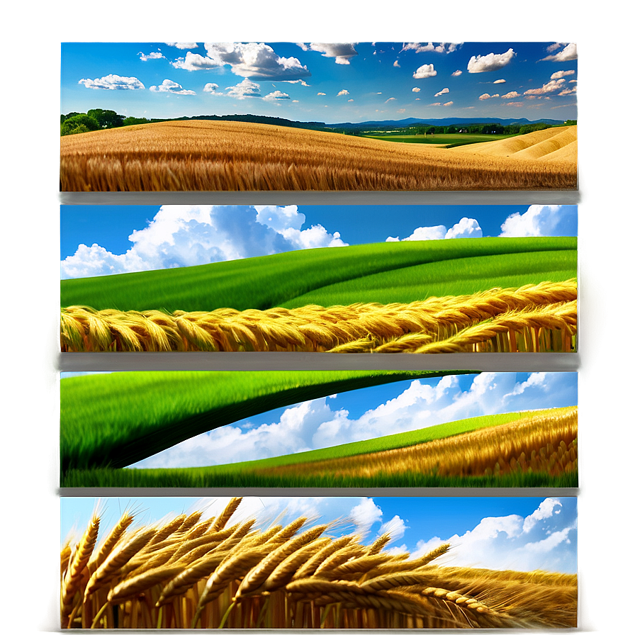 Windy Wheat Field Waves Png Ogm44