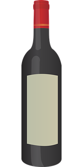 Wine Bottle Vector Illustration PNG with transparent background