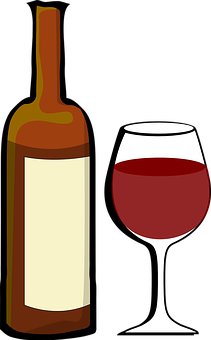 Wine Bottleand Glass Vector