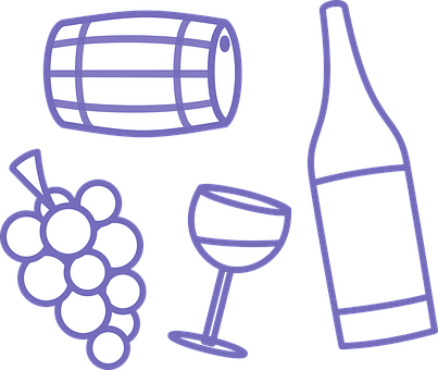Wine Elements Vector Illustration PNG with transparent background
