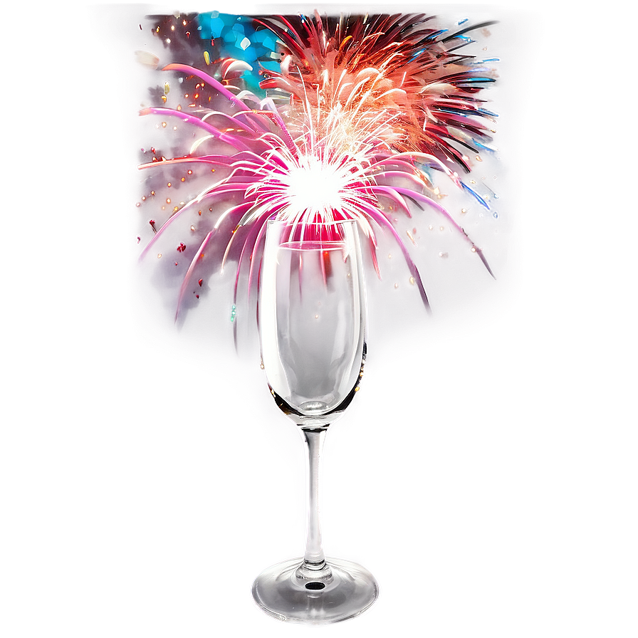 Wine Glass With Fireworks Png Guw