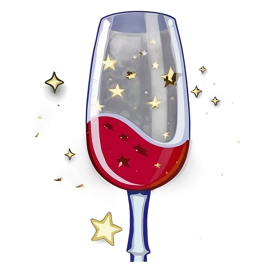 Wine Glass With Stars Png 24