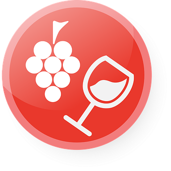 Wine Icon Red Background