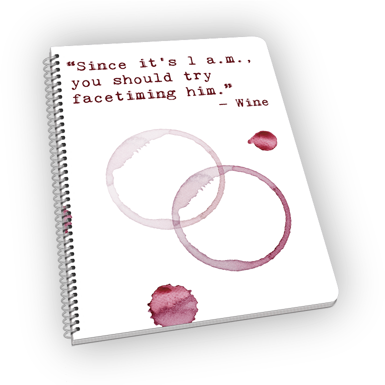 Spiral-bound Notebook With Wine Stains And Quote - Paper, HD Png Download PNG with transparent background