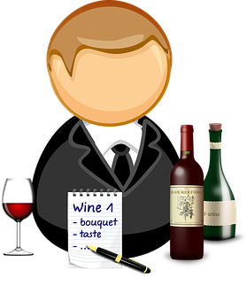 Wine Tasting Expert Clipart PNG with transparent background