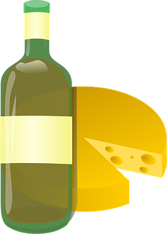 Wineand Cheese Clipart PNG with transparent background
