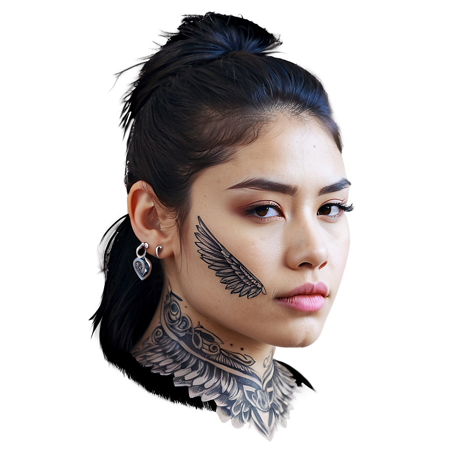 Winged Face Tattoo Png 06122024