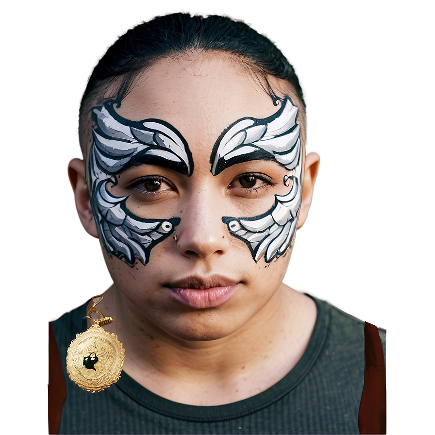 Winged Face Tattoo Png Yjl