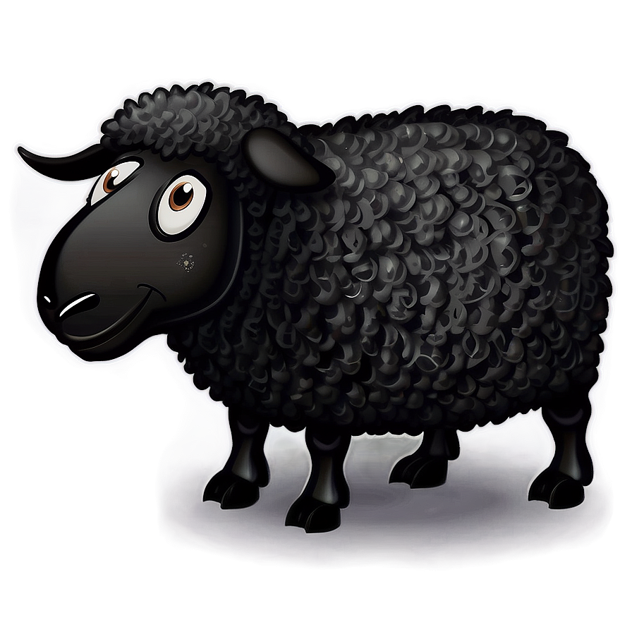 Winking Black Sheep Cartoon Png 06292024