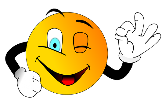 Winking Emoji With Hand Gesture PNG with transparent background