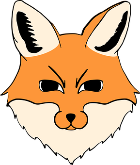 Winking Fox Graphic PNG with transparent background