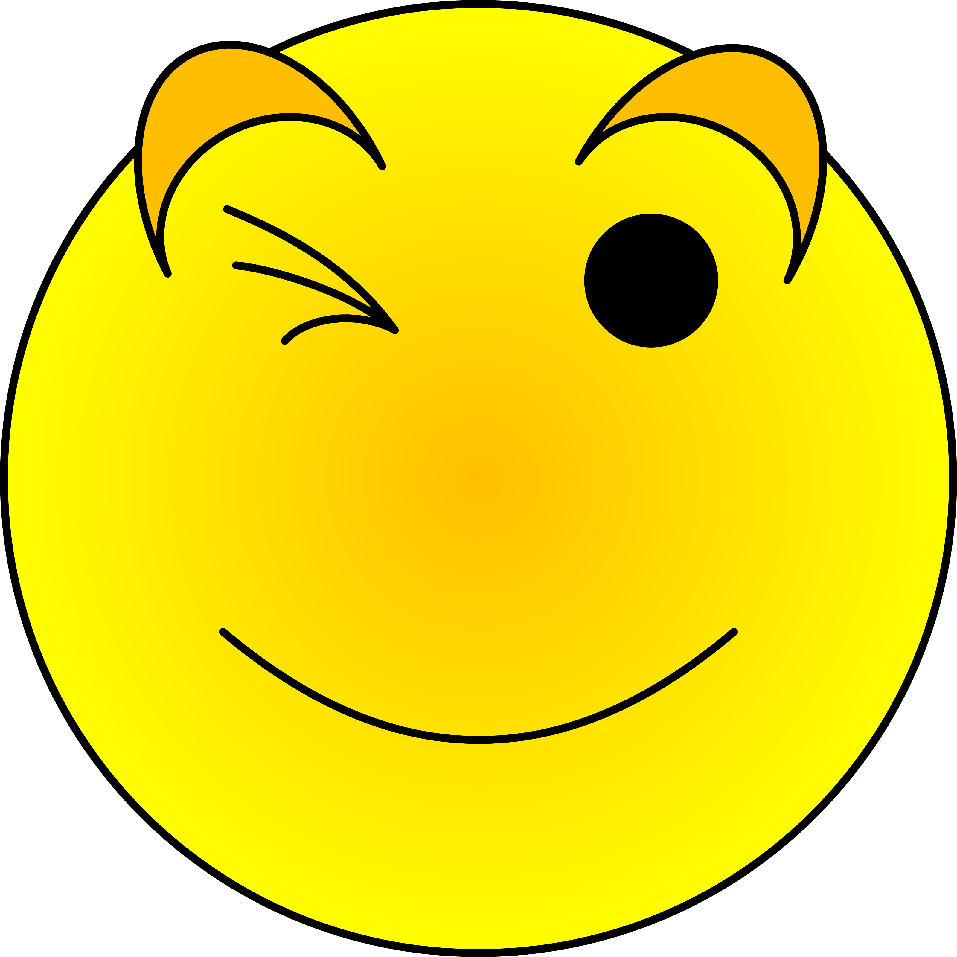 Winking Yellow Smiley Face