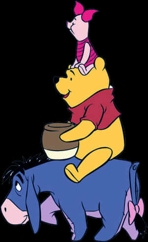 Winnie Pooh Piglet Eeyore Friends PNG with transparent background