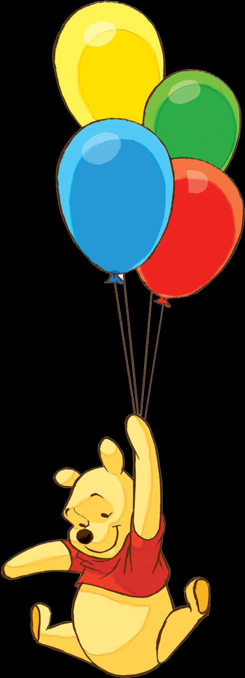 Winnie The Pooh Balloon Adventure PNG with transparent background