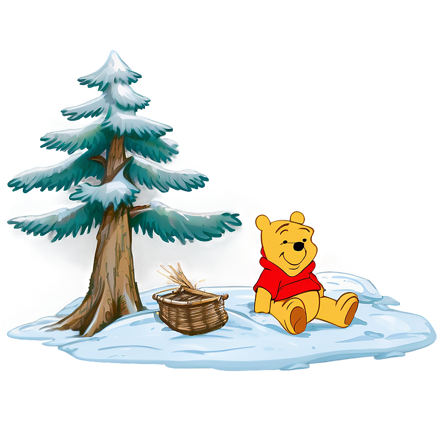 Winnie The Pooh Winter PNG 05062024 PNG with transparent background