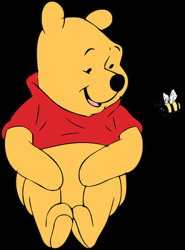 Winnie The Poohand Bee Illustration PNG with transparent background