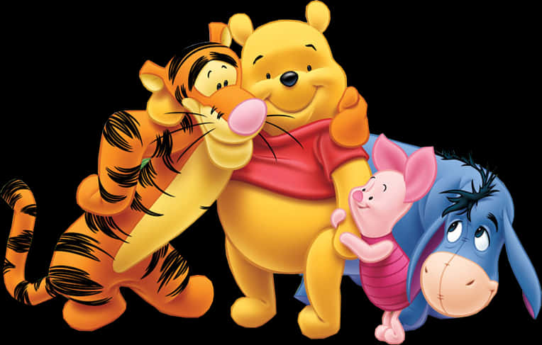 Winnie The Poohand Friends Happy Moments PNG with transparent background