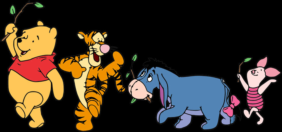 Winnie The Poohand Friends PNG with transparent background