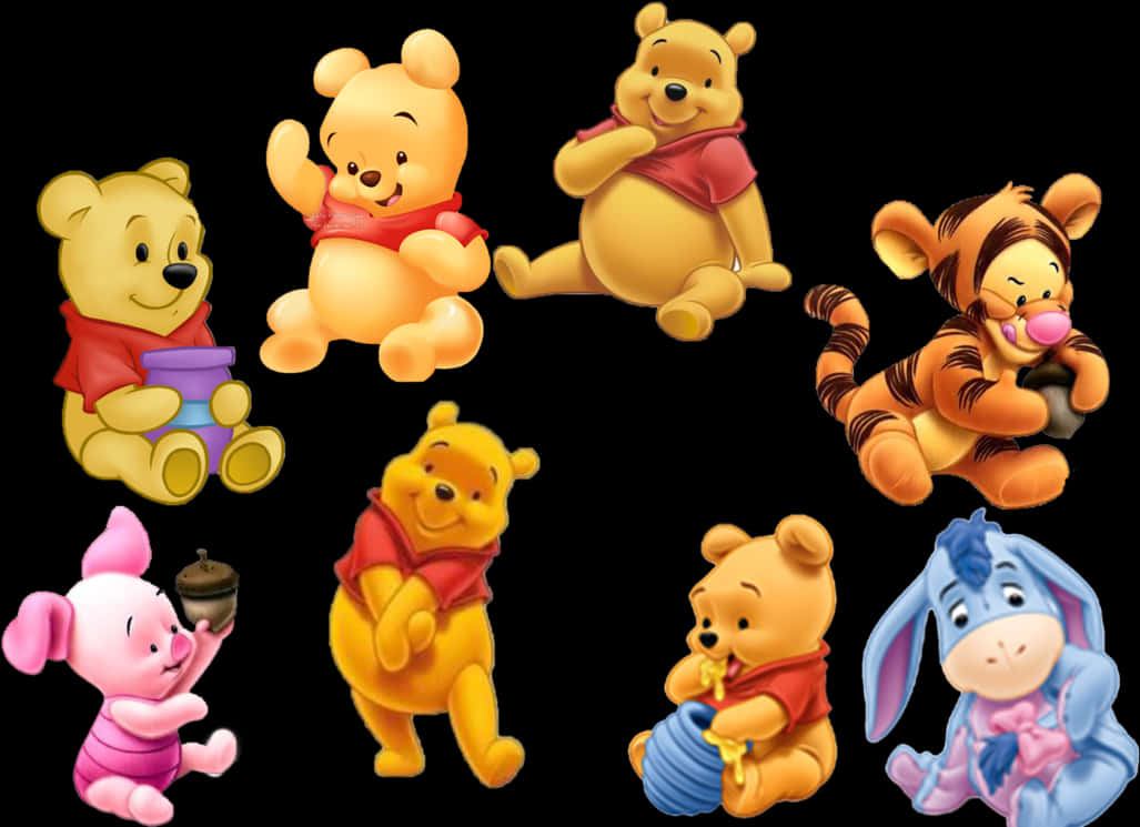 Winnie The Poohand Friends PNG with transparent background