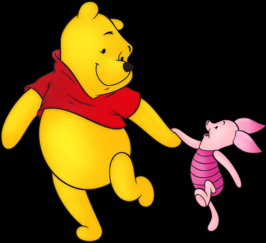Winnie The Poohand Piglet Friends PNG with transparent background