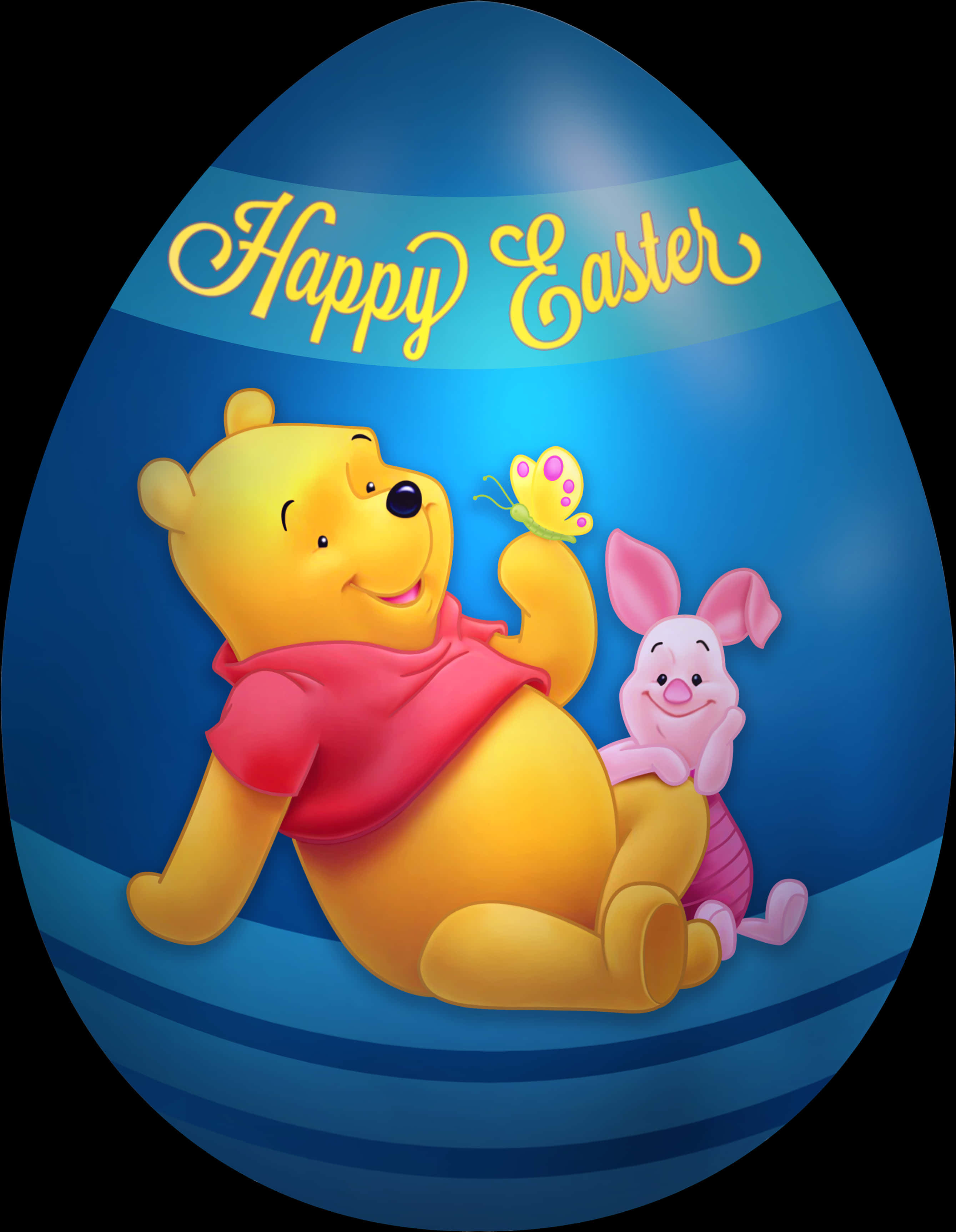 Winnieand Piglet Easter Celebration PNG with transparent background