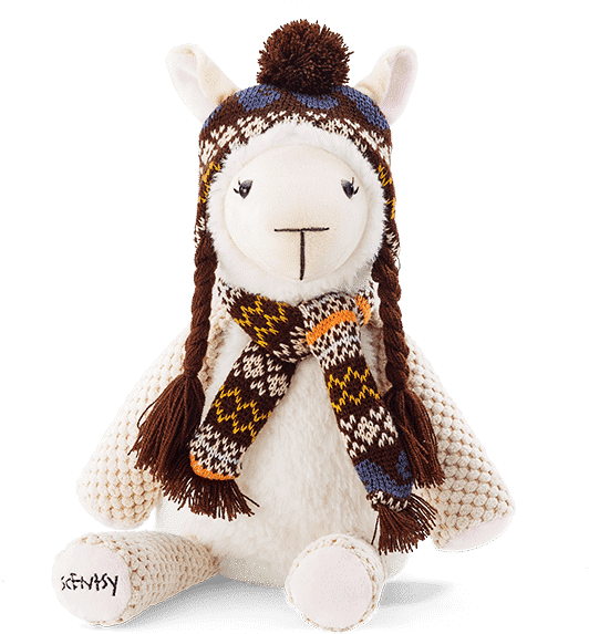 Winter Alpaca Plush Toy PNG image with a transparent background, free high-resolution download