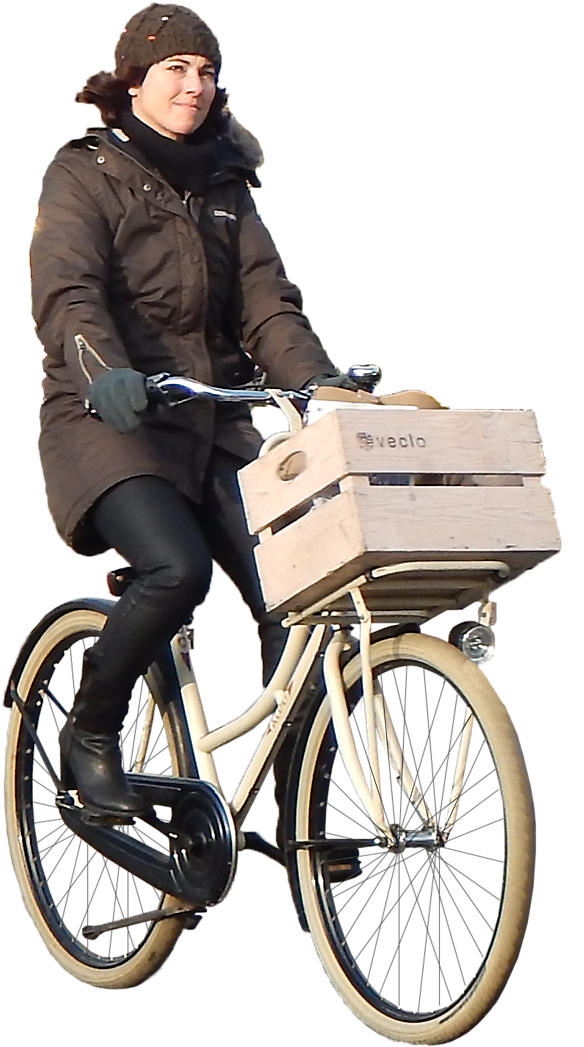 Woman On Bicycle Png, Transparent Png PNG with transparent background