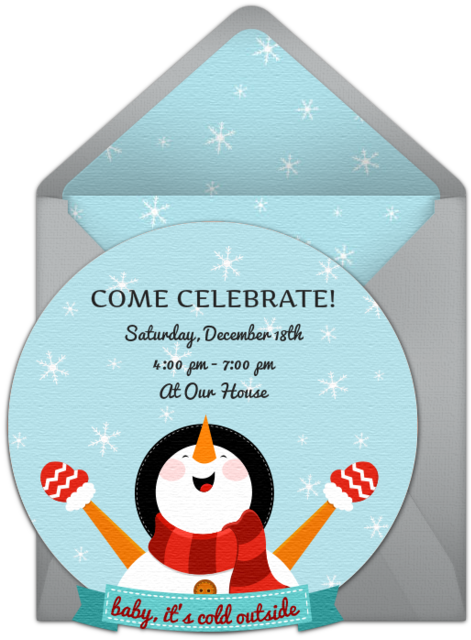 Winter Celebration Invitation Snowman