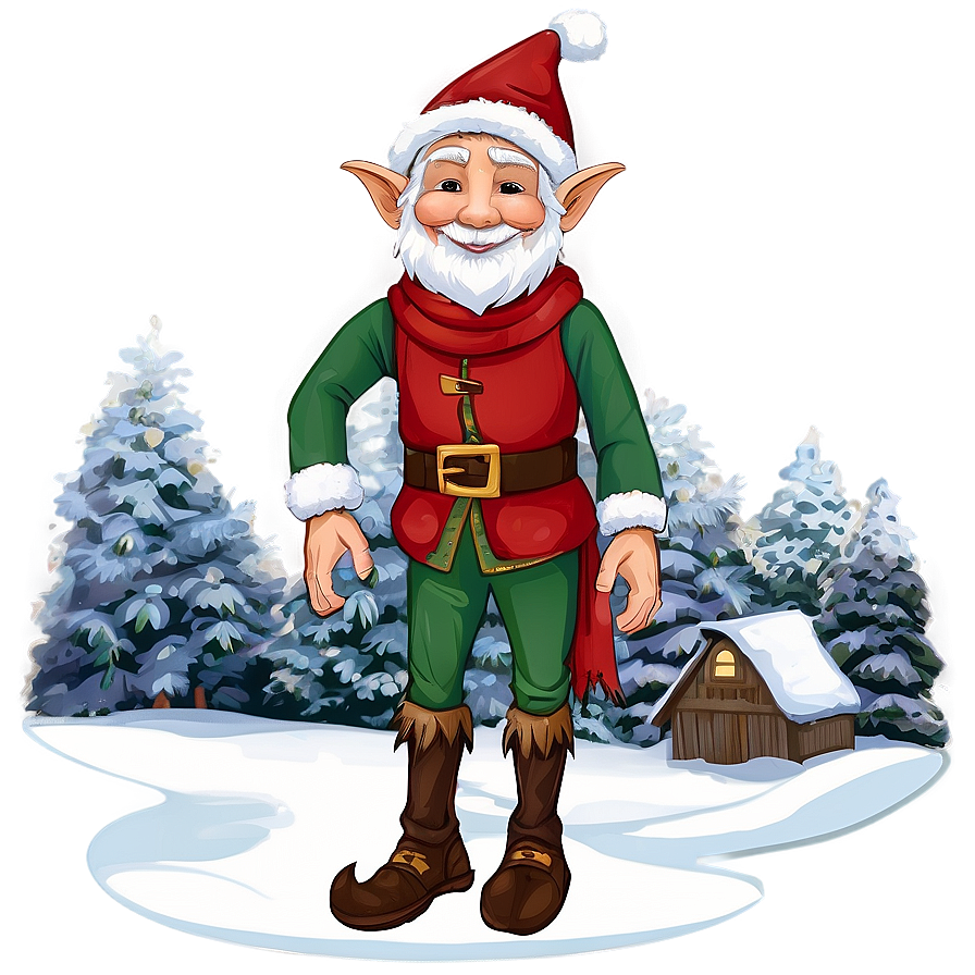 Winter Elf In Snowscape Png 05232024